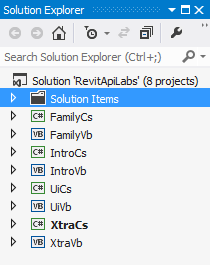 ADN Revit API Training Labs Xtra Visual Studio solution