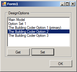 DesignOptionModifier retrieving design options