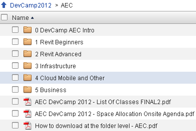 AEC DevCamp 2012 Material