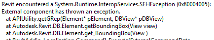 Bounding box exception