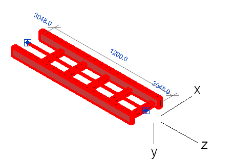Cable tray coordinate system