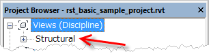 Project browser discipline label Structural