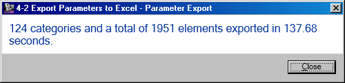 Export parameter values to Excel