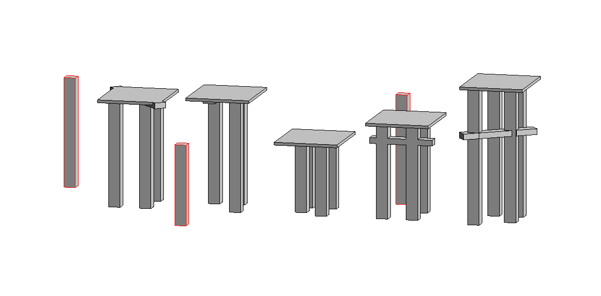 Beams intersecting columns