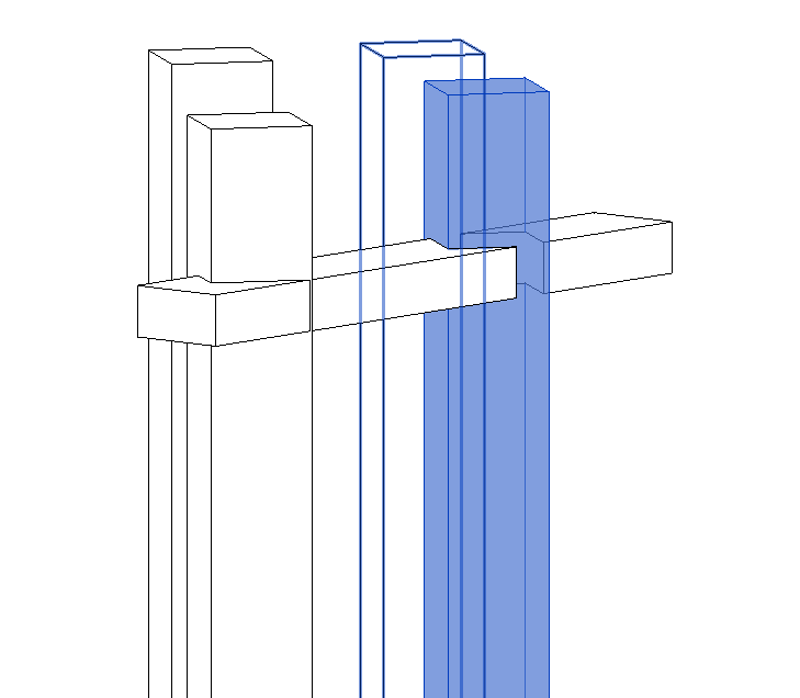 Beams intersecting columns
