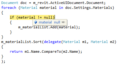 Null entry in Materials collection