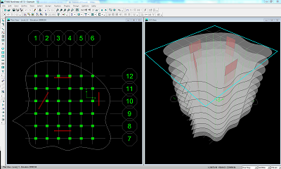 Revit model exported to ETABS