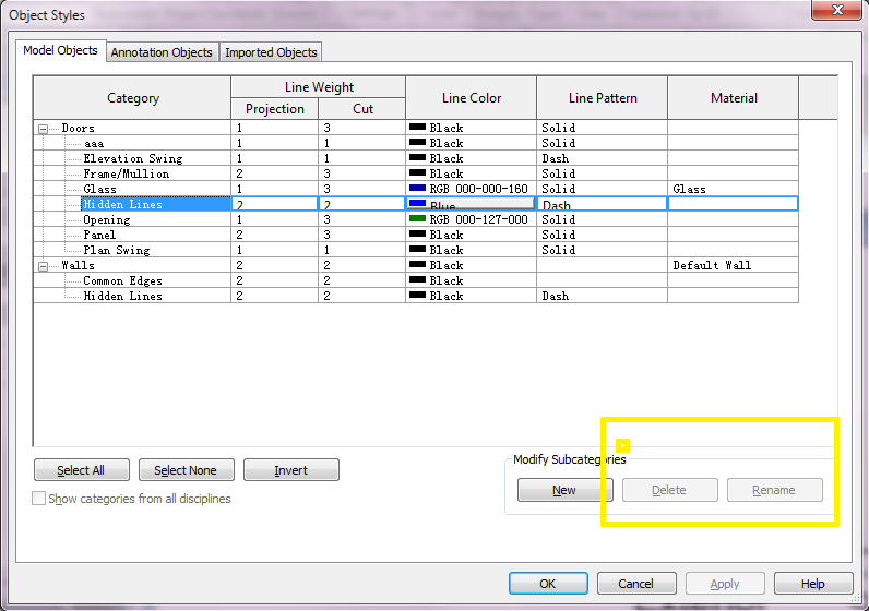 Protected line style objects