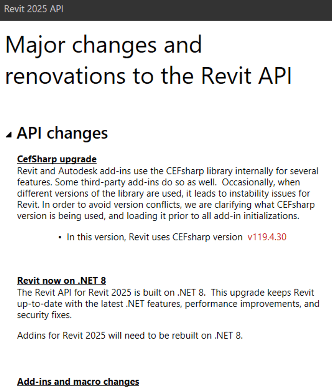 Revit 2025 API help on What's New