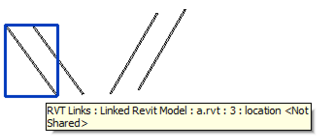 Sample model containing four link instances or two linked files
