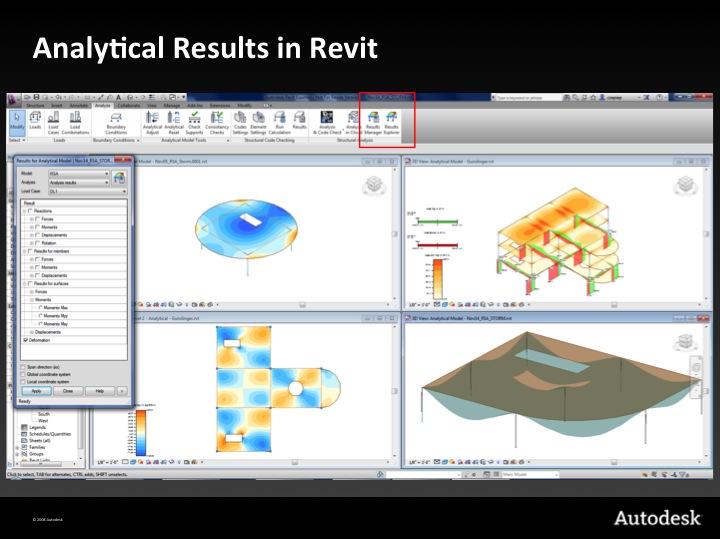 Analytical results in Revit
