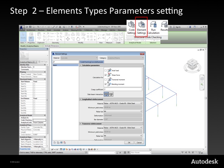 Step 2 – element type parameter settings