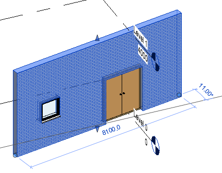 Sample model with door in wall