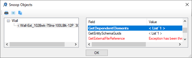 List of wall dependent element ids
