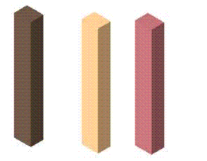 Three columns with different colours