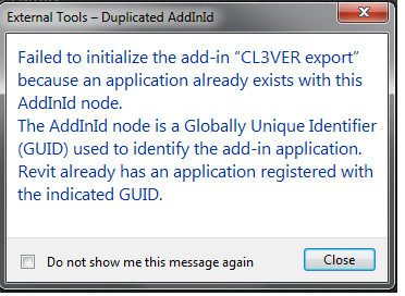 CL3VER exporter causes duplicate add-in GUID error