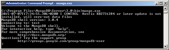 Starting mongoDB on Windows