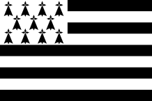 Flag of Brittany, named Gwenn-ha-du