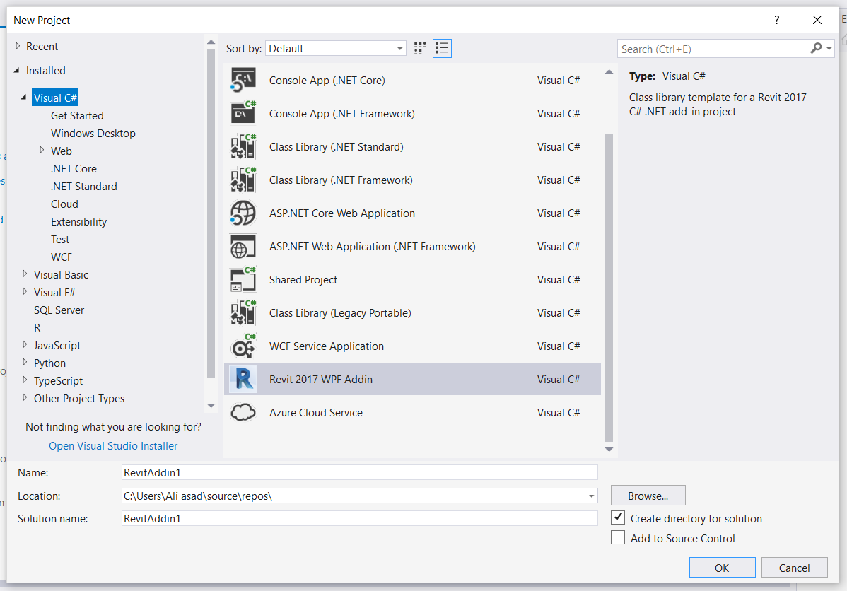 Visual Studio WPF MVVM Revit add-in template