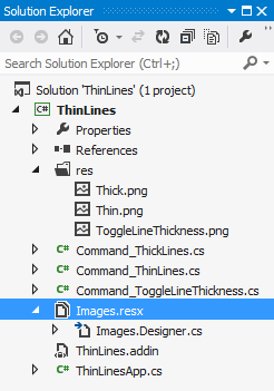 ThinLines add-in Visual Studio solution