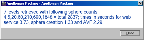 Results of Apollonian packing with seven levels