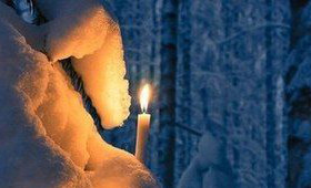 Candlelight in snow