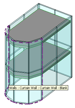 Curtain wall perimeter dashed lines