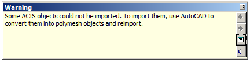 SAT file import warning