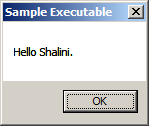 Sample executable message box