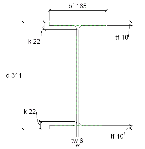 Miscellaneous wide flange dimensions