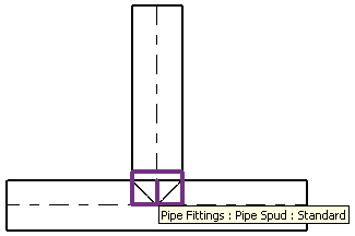 Pipe spud takeoff on a pipe