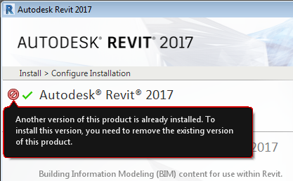 Revit 2017 prior version installed