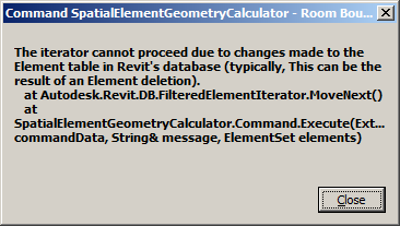 SpatialElementGeometryCalculator error