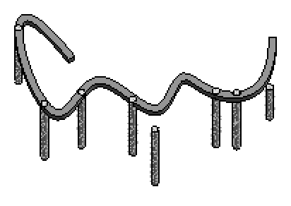A spline beam supported by multiple columns