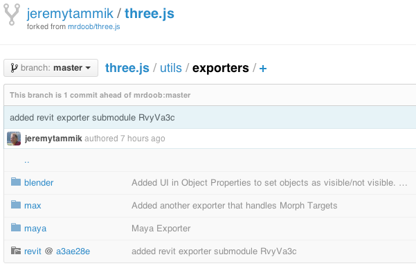 Three.js exporters in my forked repository