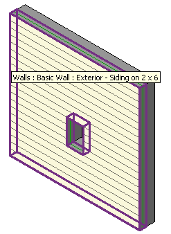 Wall siding with opening