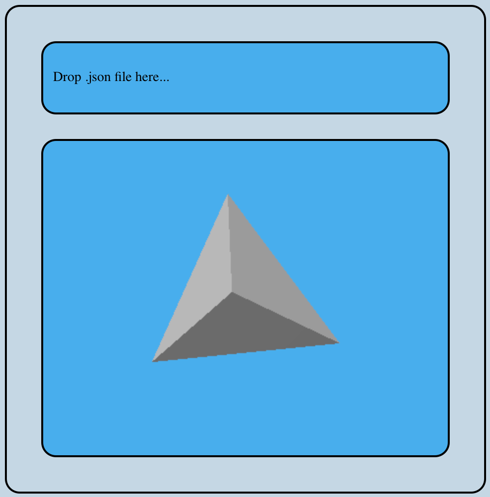 WebGL viewer showing tetrahedron